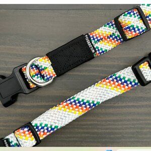 wilderdog adventure rope collar WHITE RAINBOW size LARGE